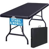 CASARIA Campingtisch 180x75cm Klappbar Schwarz