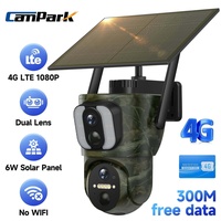 Dernier Überwachungskamera 4G LTE Double Objectif  PIR Wildkamera Solar PTZ IP66