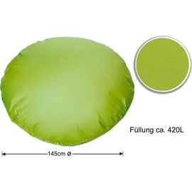 sunnypillow XXXL Sitzsack mit Styropor Füllung 145 cm Durchmesser 2-in-1 Funktionen zum Sitzen und Liegen Outdoor & Indoor für Kinder & Erwachsen... - Grün