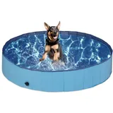 Relaxdays Blauer Hundepool Blau,Hellblau,Schwarz