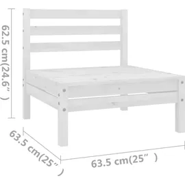 vidaXL 5-tlg. Garten-Lounge-Set Massivholz Kiefer Weiß