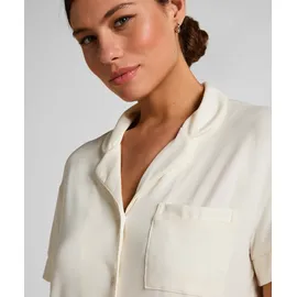 Hunkemöller Jersey-Pyjama Kurzärmelige Jacke Weiß XS