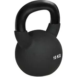 HOMCOM 10 KG Kettlebell Kugelhantel aus Gusseisen mit Neoprenbeschichtung Bodenschonende Schwunghantel Gewichtkugel für Gewichtheben, Konditionierung, Kraft- und Kerntraining Schwarz