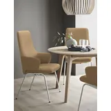 Polsterstuhl STRESSLESS "Laurel", braun (taupe paloma, schwarz matt), B:58cm H:105cm T:60cm, Leder PALOMA: PALOMA ist ein durchgefärbtes Semianilin-Möbelleder mit natürlicher Narbung., Stühle, Polsterstuhl, High Back mit Armlehne, Größe L, mit Beinen aus Stahl in Schwarz matt