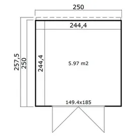 Weka Batu 2 2,50 x 2,50 m Hellgrau