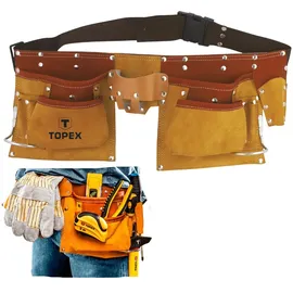Topex 11-pocket Fitter's Belt - Leder-werkzeuggürtel für Heimwerker