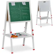 Relaxdays Kinderstandtafel, weiß Holz, Rechteckig, 55x135x52 cm, unisex,