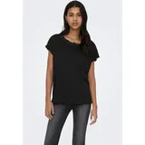 Only Spitzenshirt Schwarz XL