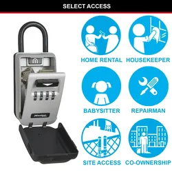 Master Lock 5424EURD Schlüsseltresor mit beleuchteten Zahlencode, mit Bügel und wetterfest