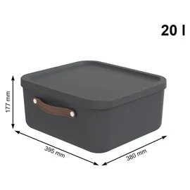 Rotho Maloja Aufbewahrungsbox 39,5 x 38,0 x 17,7 cm 2-tlg. schwarz
