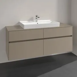 Villeroy & Boch V&B Waschtischunterschrank Collaro 140x54,8x50cm, Waschtisch mittig, taupe