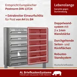 AL Briefkastensysteme 3er Edelstahl Standbriefkasten Anlage Freistehend