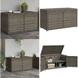 Vidaxl - Gartenschrank Grau 110x55x60,5 cm Poly Rattan - Outdoor-Schrank - Gartenschrank - Stauraum - Gartenorganisation - Wetterfest - Home & Living
