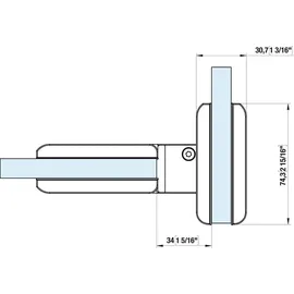 Colcom 8010BTJC Duschtür Scharnier 180 Grad Glas-Glas Hydraulik Aluminium silberfärbig