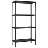 SCHULTE Regalwelt Steckregal mit 4 PowerMAX Fachböden, 65 kg Tragkraft, 180x80x40 cm (HxBxT), schwarz-Struktur,