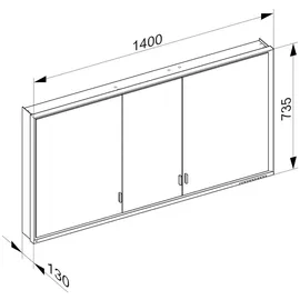 Keuco Royal Lumos Spiegelschrank, 3 Türen, 14326172301,