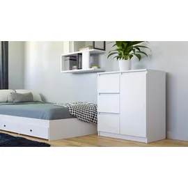CDF Schubladenkommode 80 x 75 x 40 cm Weiß