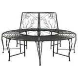 vidaXL Baumbank Ø 160 x 89 cm Schwarz