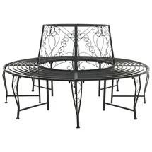 vidaXL Baumbank Ø 160 x 89 cm Schwarz