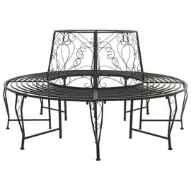 vidaXL Baumbank Ø 160 x 89 cm Schwarz