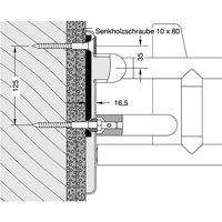 Hewi Befestigung für Rückenstütze Spezialholzschraube D10 x 80