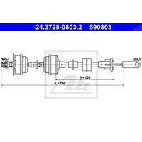 ATE (24.3728-0803.2) für Peugeot 205 I 309 | Kupplungsseil,