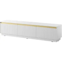 Mirjan24 Tv-Element, Weiß, Metall, Rechteckig, 182x42x39 cm, Wohnzimmer, Wohnwände,