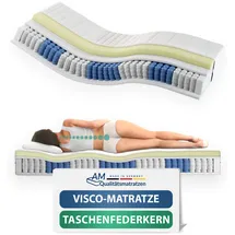 AM Qualitätsmatratzen | Visco-Taschenfederkernmatratze 100x200 cm - H2 - Germany