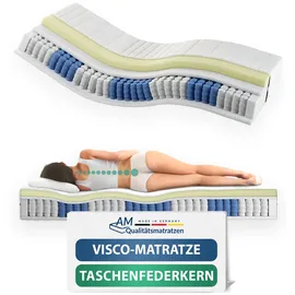 AM Qualitätsmatratzen | Visco-Taschenfederkernmatratze 100x200 cm - H2 - Germany