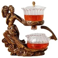 SOREZE Teekanne Machen Trinkstatuen-Set aus Glas, Kungfu, hitzebeständig, automatisch, kreativ