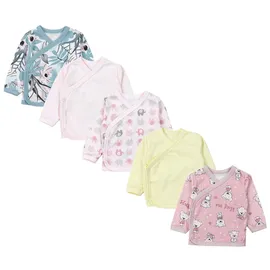 TupTam Baby Mädchen Langarm Wickelshirt Baumwolle 5er Set, Farbe: Mehrfarbig 10, Größe: 56 - 56