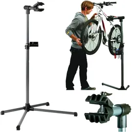 Fischer Fahrradmontageständer Profi | Reparaturständer | bis 30kg Tragkraft | klappbar und höhenverstellbar | grau