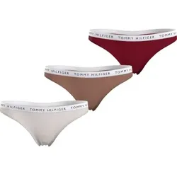 Tommy Hilfiger 3P Recycled Essentials Thong Natur/Rot Medium Damen