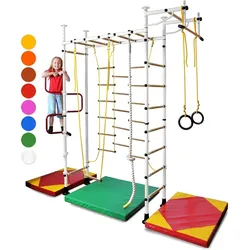 Sprossenwand für Kinderzimmer M3 240 - 290 cm Grün ohne bohrungen Kindersport EINHEITSGRÖSSE