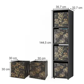 Vicco Ludus Aktenregal 37 x 145 x 34 cm Schwarz