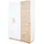 roba Kinderkleiderschrank Lion 132 x 200 cm Eiche massiv weiß
