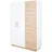 roba Kinderkleiderschrank Lion 132 x 200 cm Eiche massiv weiß