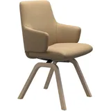 Polsterstuhl STRESSLESS "Laurel", beige (sand paloma, walnuss), B:58cm H:92cm T:59cm, Leder PALOMA: PALOMA ist ein durchgefärbtes Semianilin-Möbelleder mit natürlicher Narbung., Stühle, Low Back mit Armlehne, Größe L, mit schräggestellten Beinen in Walnuss