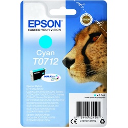 Epson Original T0712 Gepard Druckerpatrone - cyan (C13T07124012)