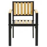 4er-Set ATHENA | Bistro Stuhl | Schwarz | Teak Design | Stapelbar