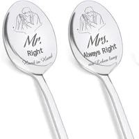 Hochzeitsgeschenk für Braut und Bräutigam, 2er Set Müslilöffel mit Gravur – Einzigartige Geschenke für Hochzeiten, Jahrestage, Valentinstag und Weihnachten für Paare