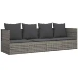 vidaXL Polyrattan Outdoor Loungebett grau inkl. Kissen 319564