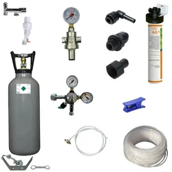 Anschlußpaket Sprudel Tafelwassergerät Aktivkohle Filter 6Kg CO2 Auftisch Anlage