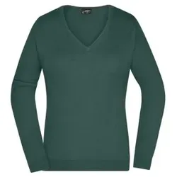 Damen V-Pullover JN658, wald-grün, Größe XL - grün - XL