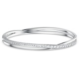 Swarovski Twist Armreif, Weiss, Rhodiniert