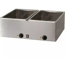 Bain Marie - AMITEK BM216 - 230 V - 1000 + 1000W Leistung - 2 Wannen