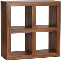KADIMA DESIGN Standregal: Braun, Holz, Echtholz, Quadratisch, 82x82x34 cm,