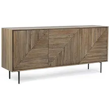 BIZZOTTO Sideboard Darsey aus Mangoholz, modern, natur, 184 cm breit, Metallgestell in Schwarz