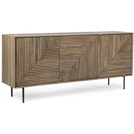 BIZZOTTO Sideboard Darsey aus Mangoholz, modern, natur, 184 cm breit, Metallgestell in Schwarz