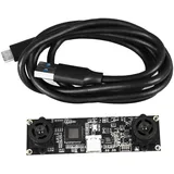 XZXCVN USB3.0 Kamera Modul, 1MP 720P, 69° Blickwinkel, Verzerrungsfrei, 3D Rekonstruktion, VR Messkamera - Hochauflösende Bilder, Binokulare Tiefenerkennung, Ideal für Virtuelle Realitä